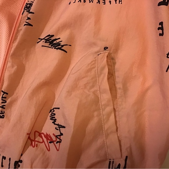 ADIDAS pink RYV collab graffiti print womens windbreaker track jacket - Picture 5 of 11